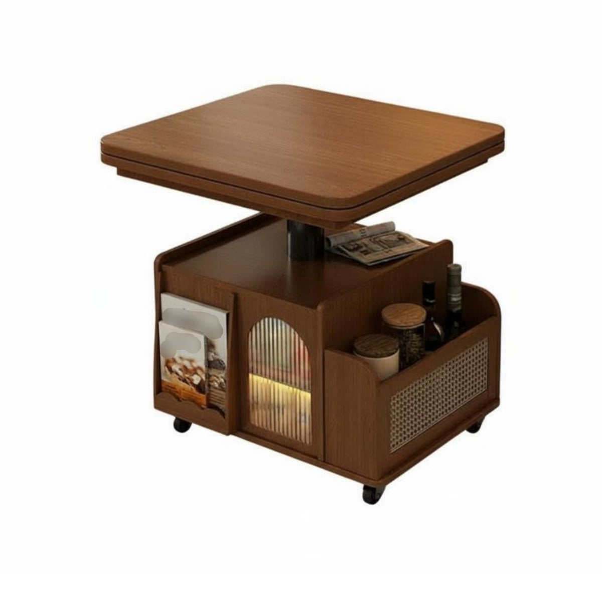 elevatingTop Rolling Coffee Table Multi-Functional elevatingTop Rolling Table Lockable Casters Large Capacity Storage