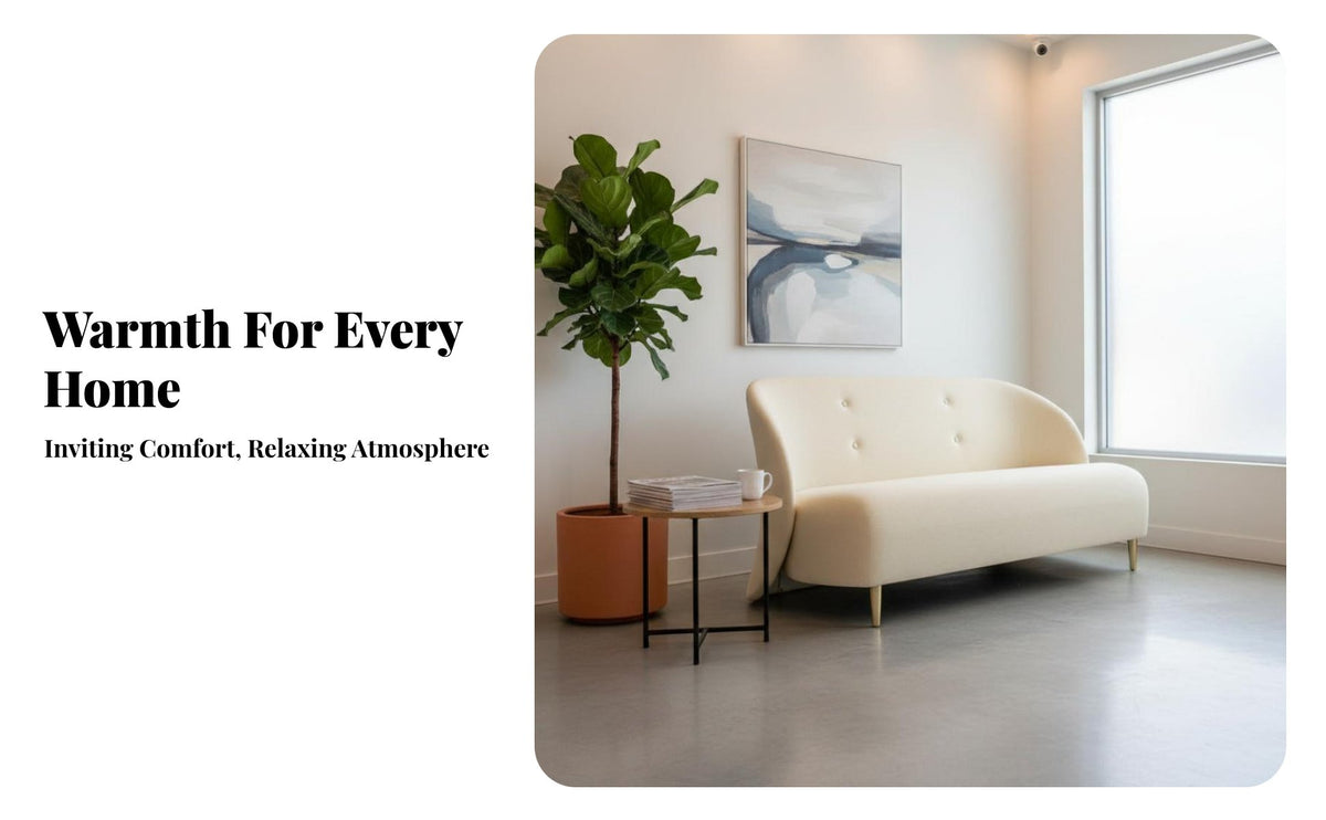 Minimalist aesthetic Scalloped rear Settee firm-density Foam Cushions Reception Sofa Easy to Assemble Commercial Furniture Textured Upholstery for Business Owners, Interior Designers, salon, Hotel Lobby, Lounge Area, Living Room