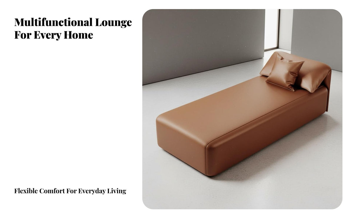 Modern Minimalist Design Elephant Ear Daybed Light Luxury Aesthetic Chaise Lounge Armless Indoor Furniture Ergonomic Shape for Apartment Dwellers, Homeowners, Living Room, Bedroom, Balcony, perusing corner