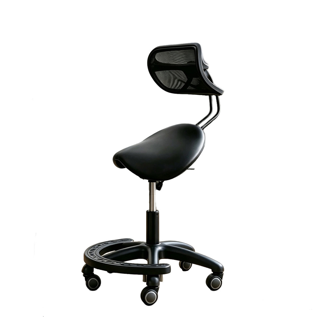 Saddle Stool with Wheels Reclining Stool with Backrest Ergonomic for Office