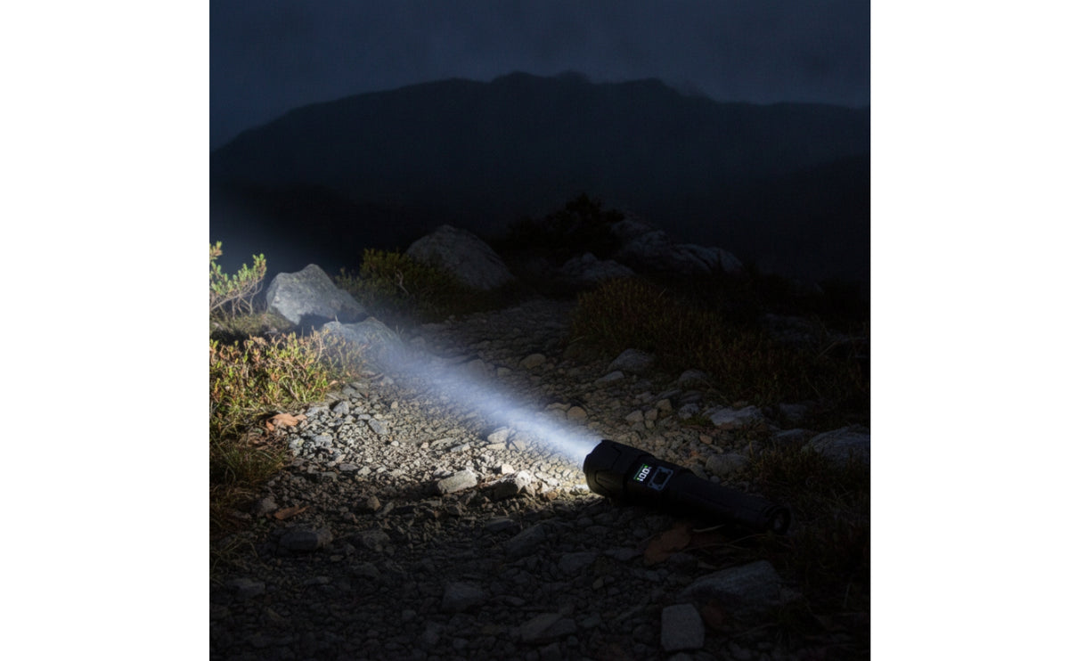 Impact Resistant Flashlight with LCD Display Portable Zoomable Flashlight High Lumens Torch Rechargeable for Emergencies