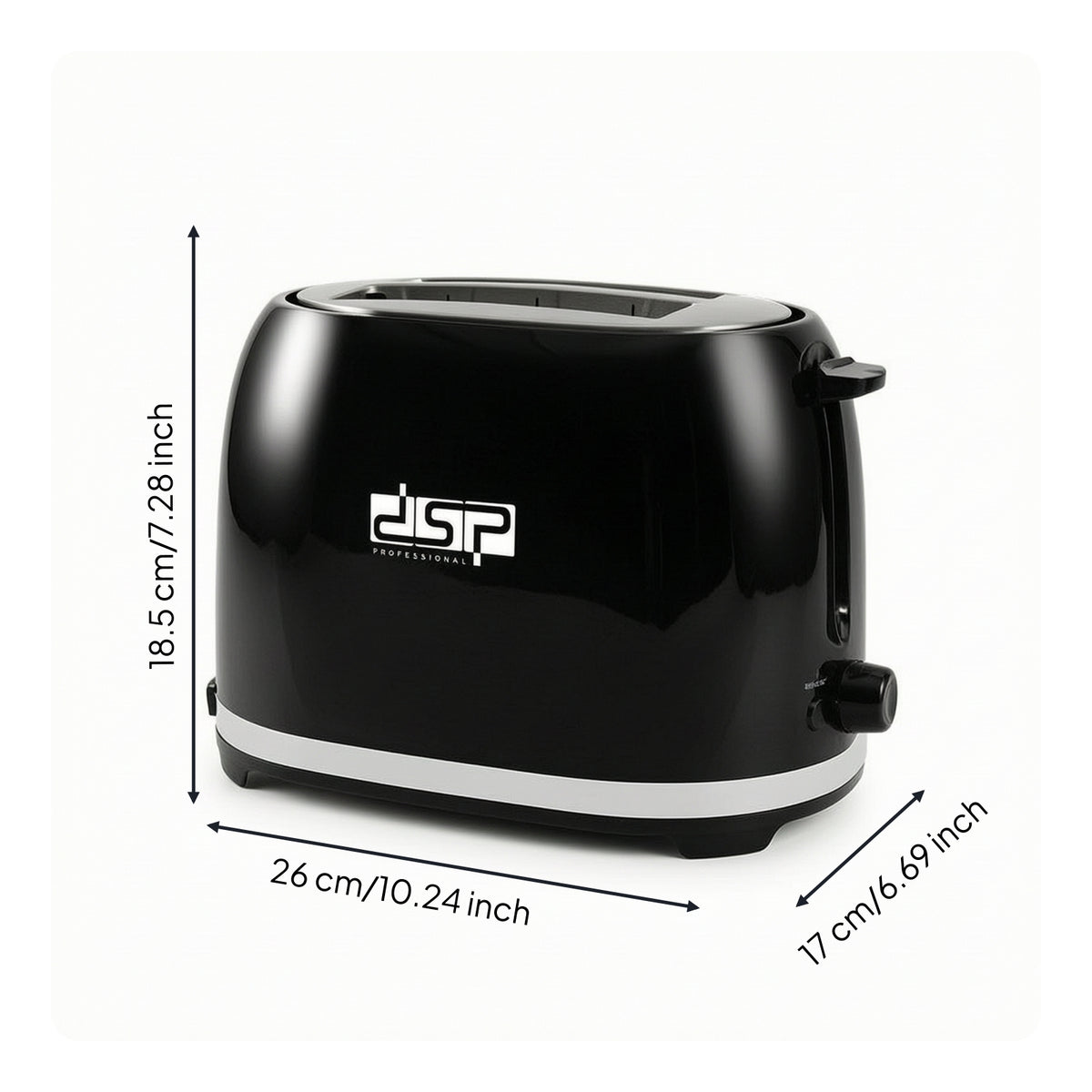 2-Slice Toaster with Wide Slots Removable 2-Slice Toaster with Crumb Tray Appliance Compact Electric for Busy Households