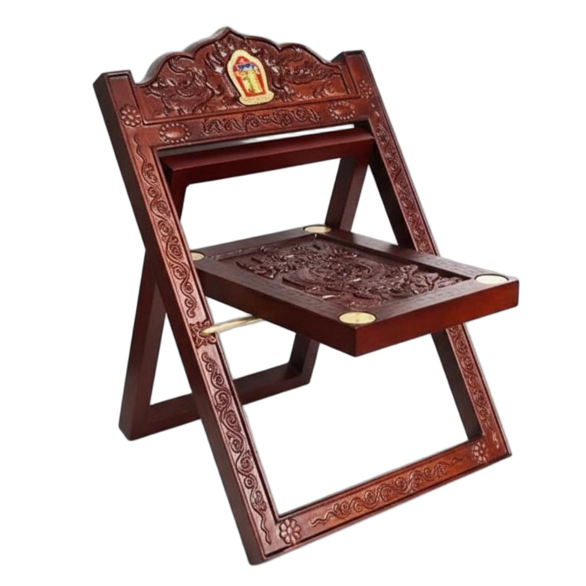 Adjustable Carved Bookstand Foldable Book Stand Tibetan Tibetan design for Readers, Cooks