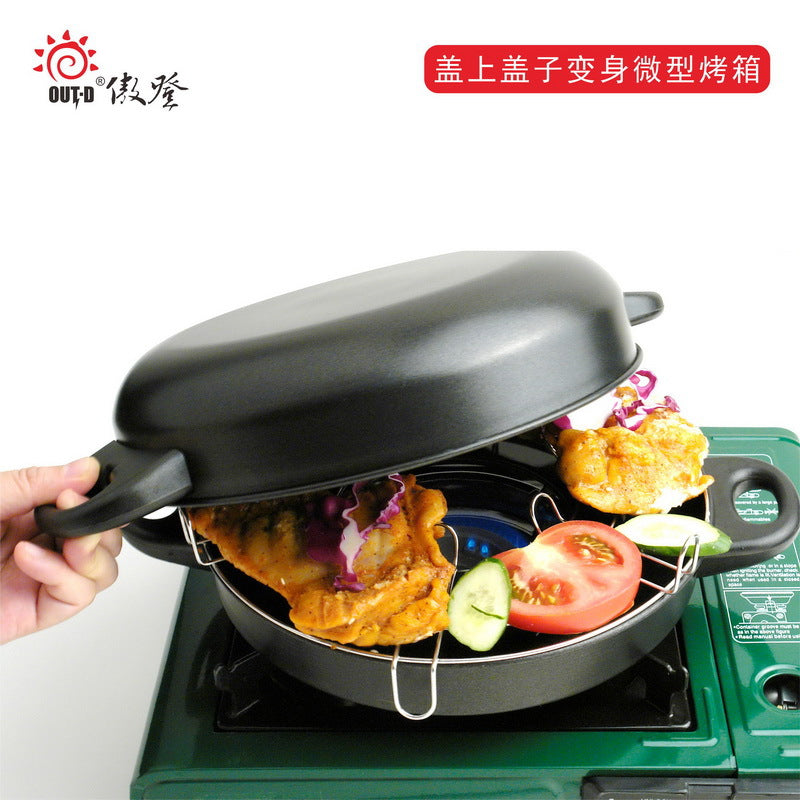 Portable Non-Stick Dual-Purpose Grill Pan for Travel