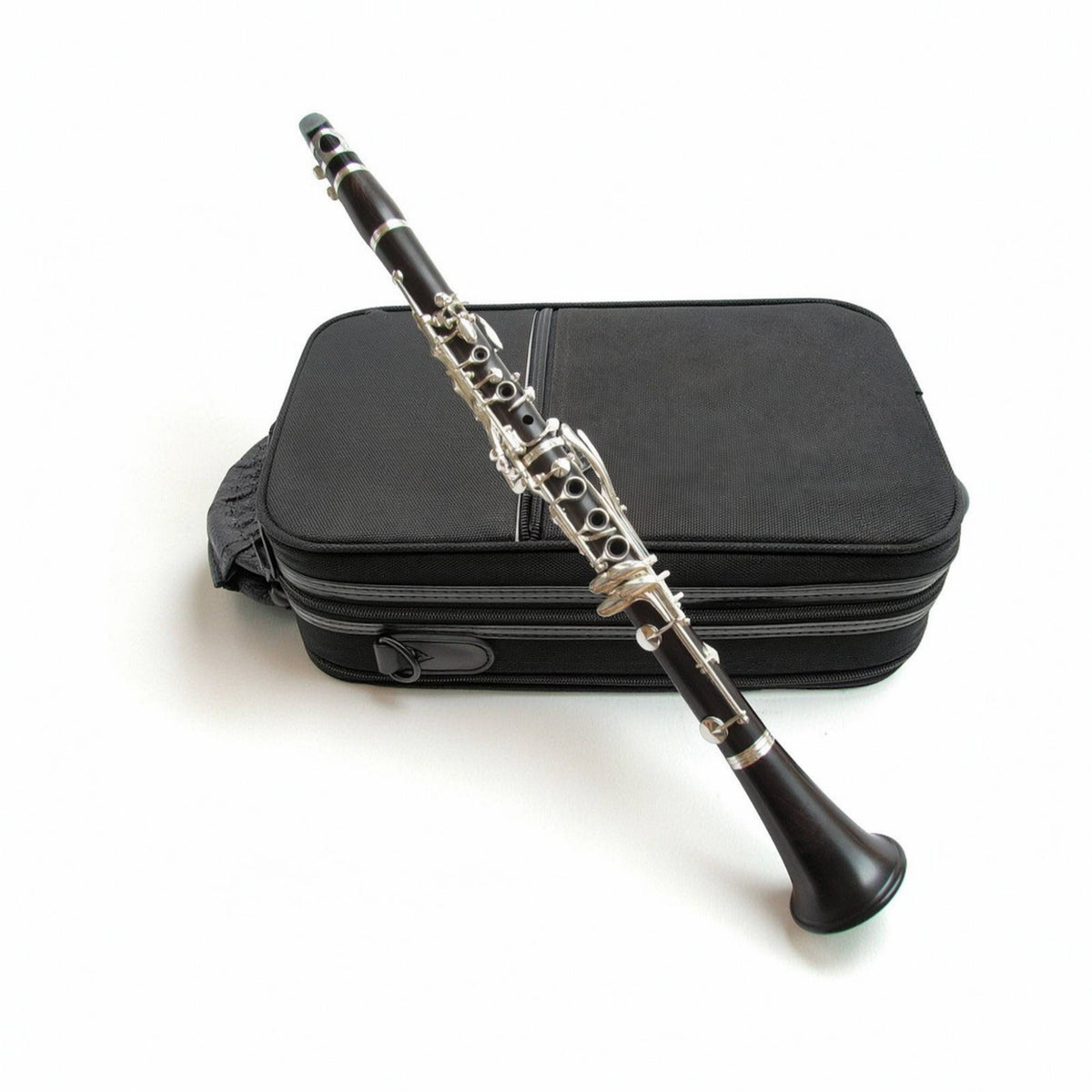 Silver-Plated B-Flat Clarinet Beginner-Friendly 17 Key Clarinet Responsive Woodwind Reliable for Stage Practice