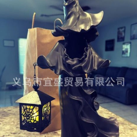 Halloween Witch Ghost Ornament with LED Light for Home Decor