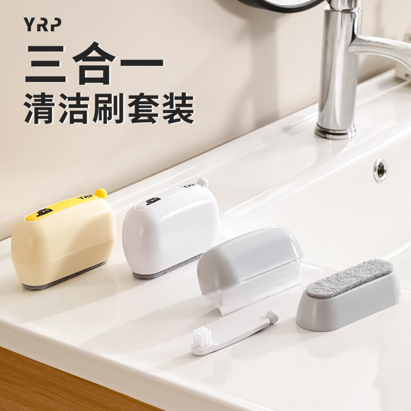 3-in-1 Cleaning Brush Set Multi-Functional Gap Brush Kitchen Countertop Cleaning Squeegee Cleaning Tool