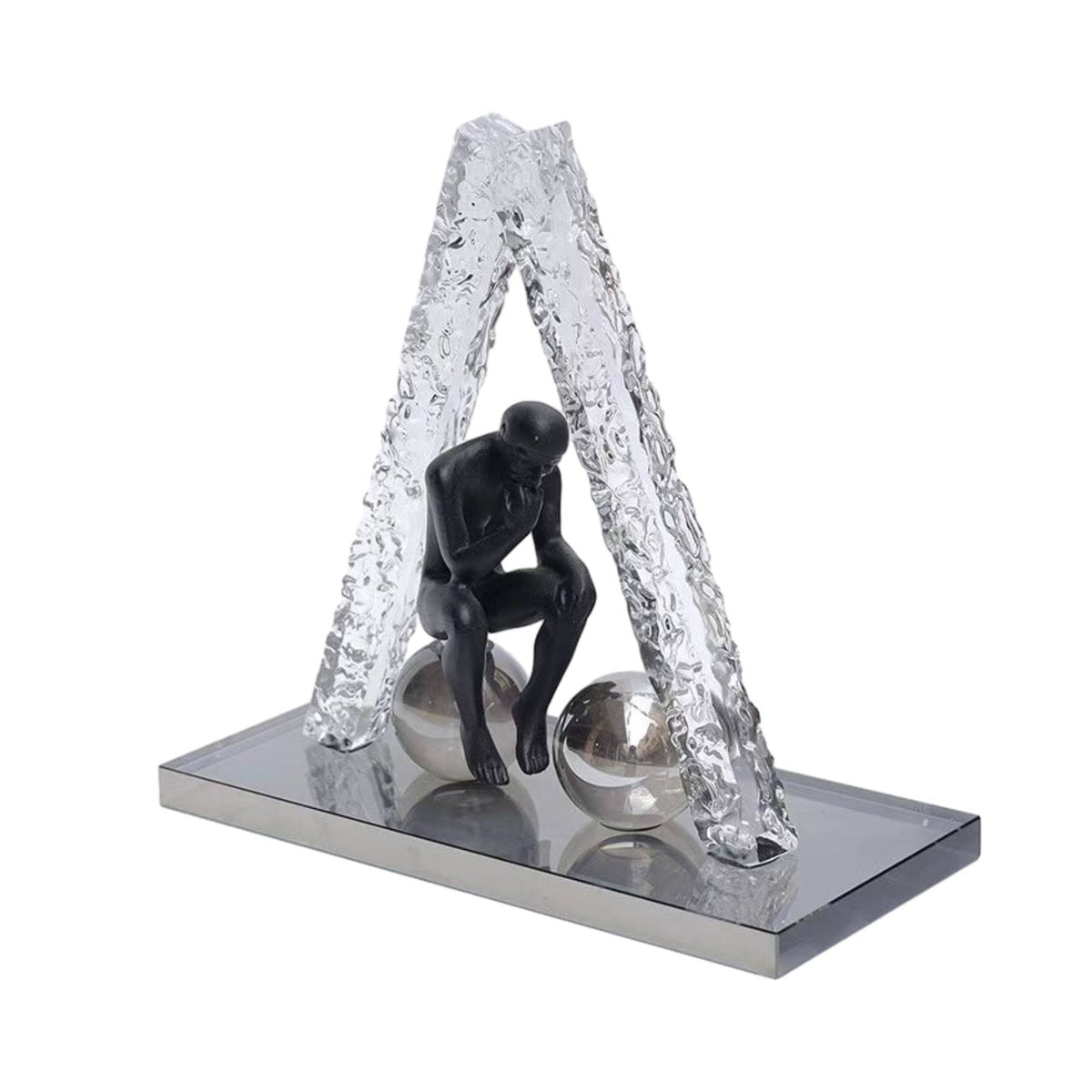 Crystal Figurine Modern Tabletop Ornament Geometric for Bookshelf