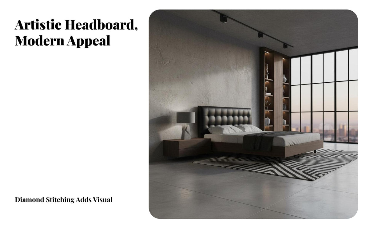 lattice Pattern Upholstered Wall Panel Italian Inspired Headboard Minimalist design Bedroom Furniture Modern Design for Homeowners, Renters, Interior Designers, Guest Room, Hotel, Apartment