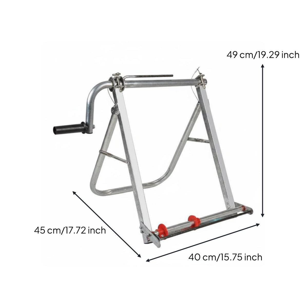 Flat Hose Reel Hand Crank Manual Hose Winder Floor Standing Agricultural Equipment for Gardeners