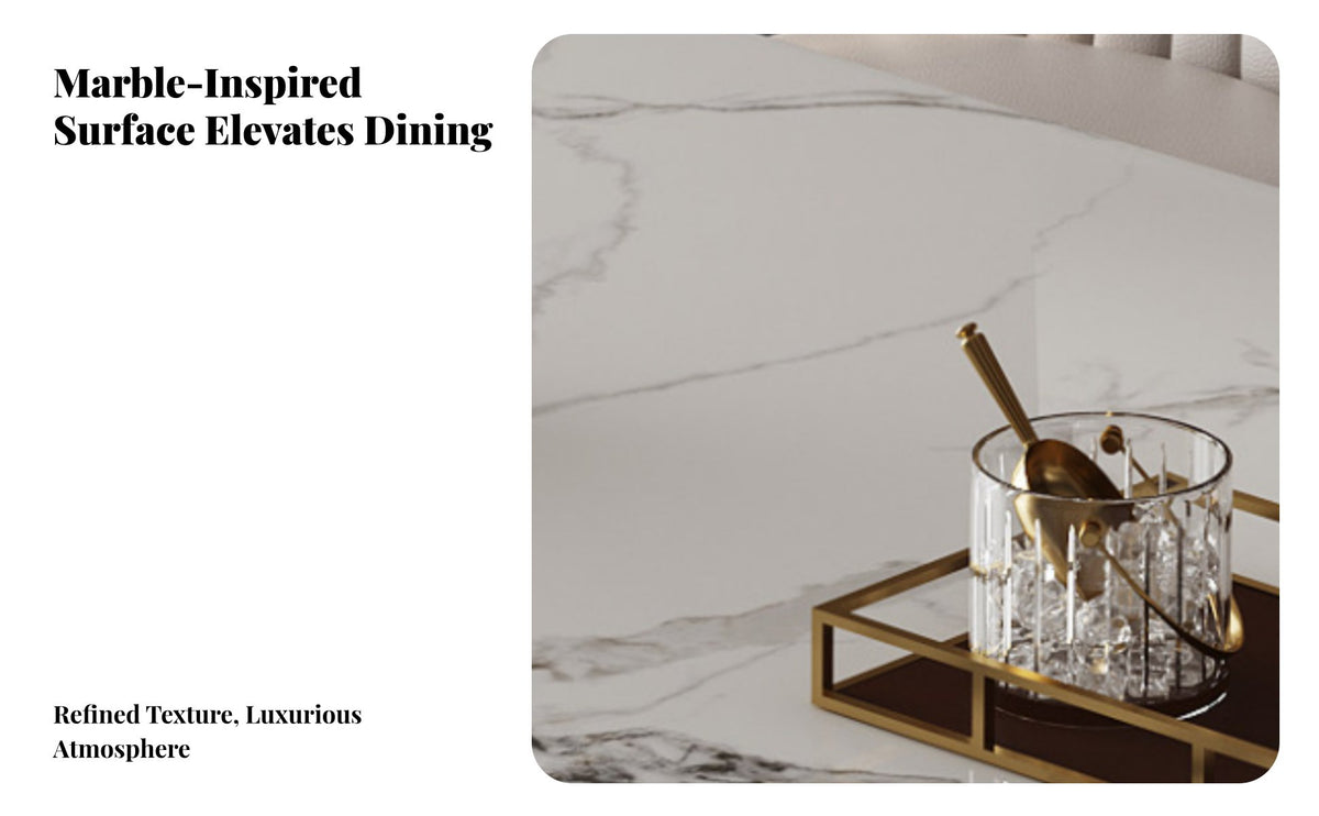 Italian Inspired Rectangular Pedestal Table Light Luxury Household Furniture Minimalist design Modern Design for Small Apartment Dwellers, Homeowners, Families, Dining Room, Dinner Parties, Kitchen, Home