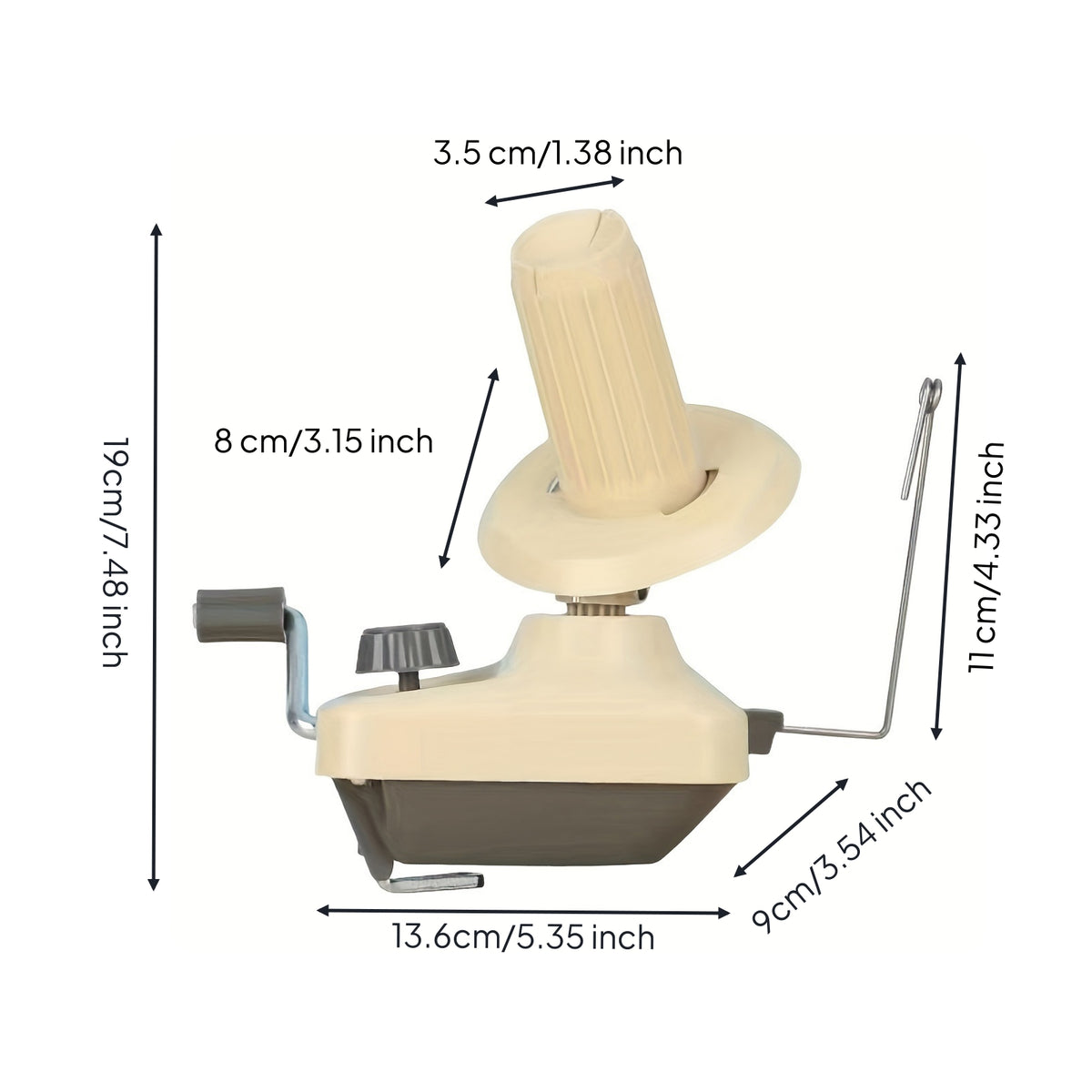 Manual Yarn Ball Winder with Tabletop Clamp Portable Yarn Winder with Clamp Easy to Set up Tool Detachable for Crochet, Craft Rooms