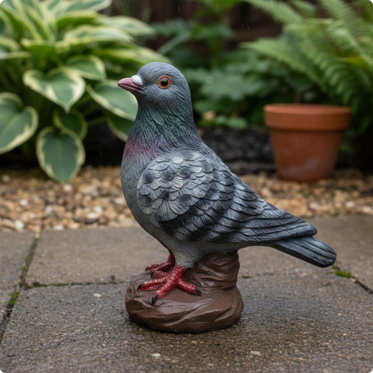 2 Pieces Pigeon Statue Outdoor Decoration Pigeon Figurine Realistic Look