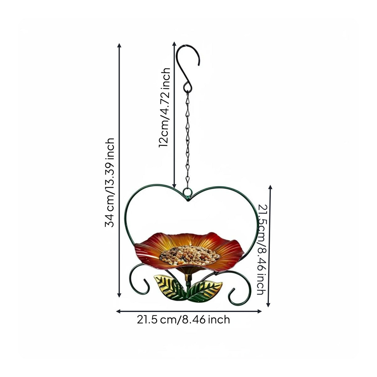 3 Pieces Heart Shaped Bird Feeder Easy to Refill Garden Decor for Tree Branch