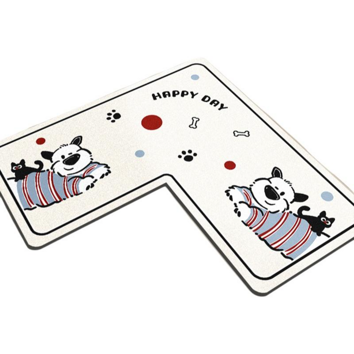L-Shaped Diatom Mud Bath Mat Non-Slip Quick-Dry Rug