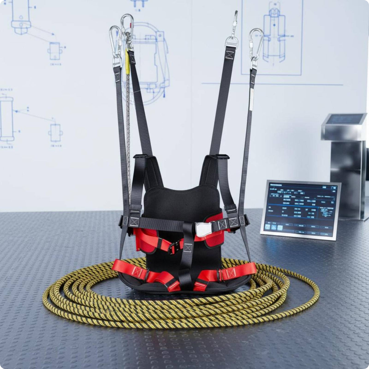 High-Strength Straps Aerial Glide Seat Harness Aluminum Buckle Aerial Glide Safety Seat Easy to Put on for Amusement Park