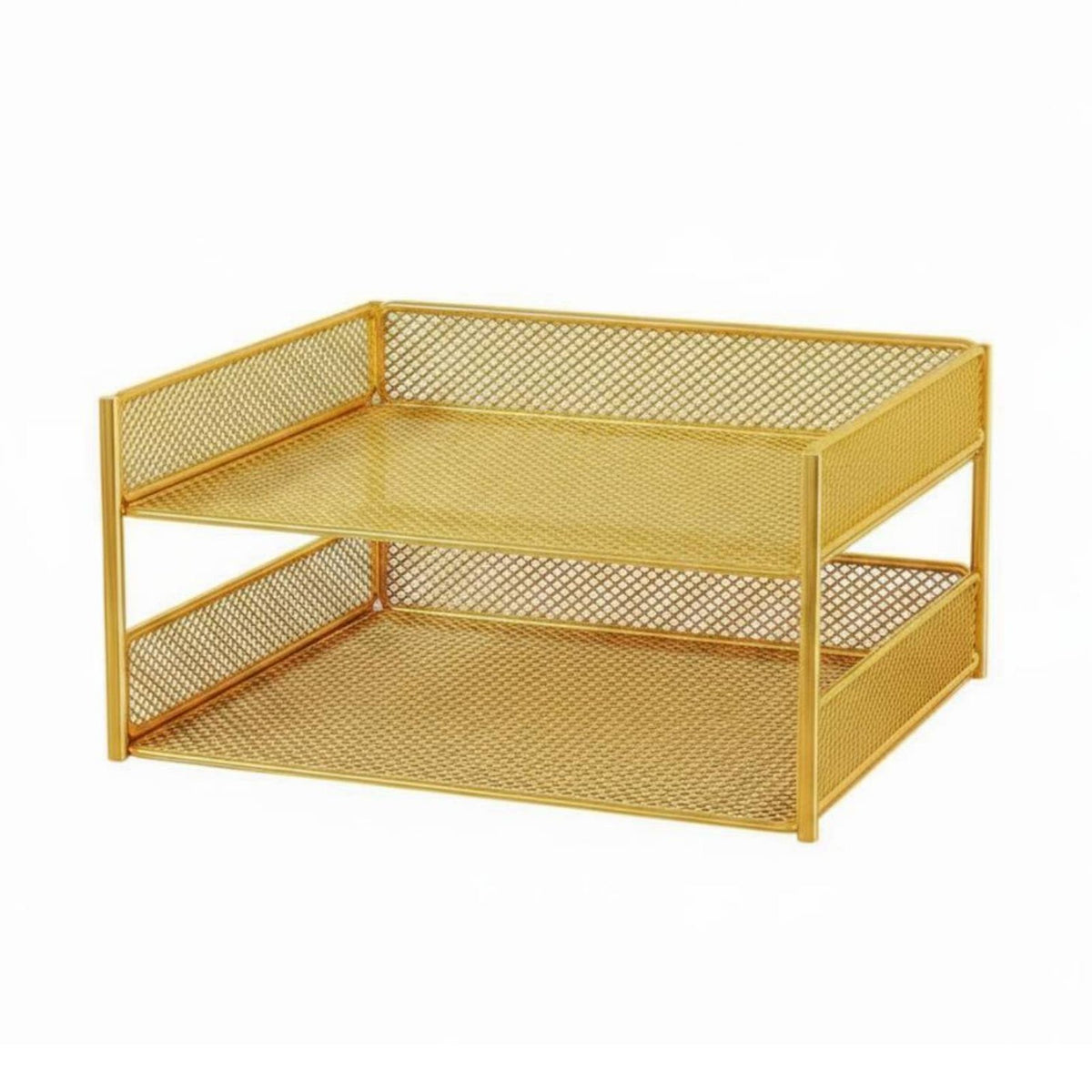 Multi-Tier File Rack, Space-Saving Desktop Paper Organizer Stackable Office Storage for Desk