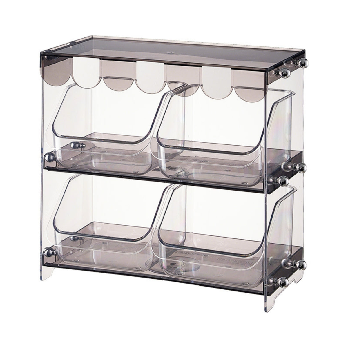 Desktop Storage Rack Rounded Edges Acrylic Storage Rack Metal Fasteners Steeping Packet Organizer