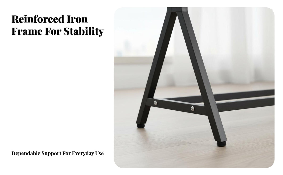 Minimalist Design unobstructedstanding Clothes with Shelf Multi-Purpose Garment Rack Space-Saving Clothing Stand Easy Assembly for Homeowners, Families, Bedroom, Balcony, Entryway, Laundry Room