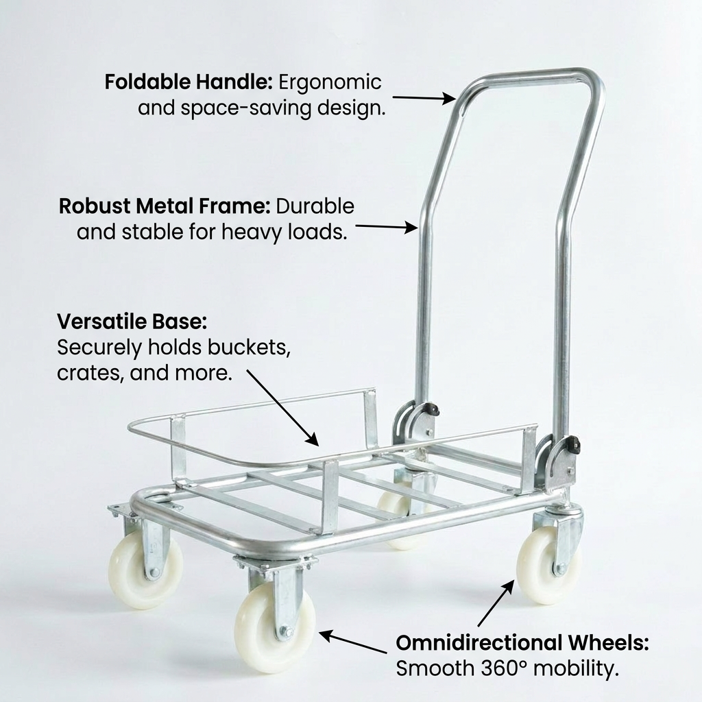 Heavy Duty Folding Hand Truck with Wheels, Sack Barrow for Moving House, Garden Cart, Trolley Cart, Warehouse Delivery