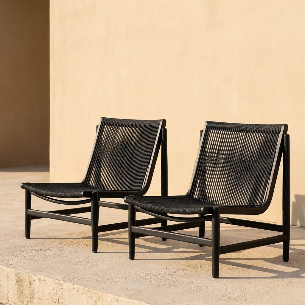 Lounge Chair, Outdoor Chair, Rope Chair, W70×D70×H80cm, Waterproof, UV Protection, Outdoor, Garden, Terrace