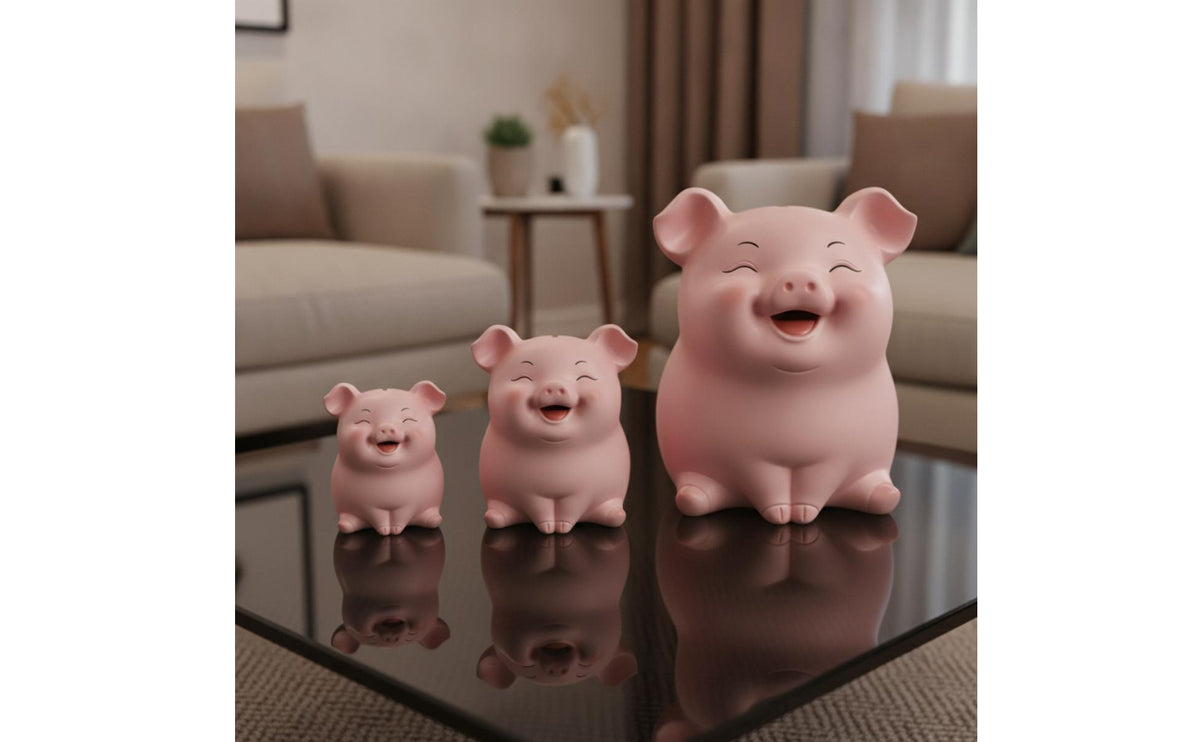 Piggy Bank Pig-Shaped Change Bank Cartoon Saving Saving Box for Desk