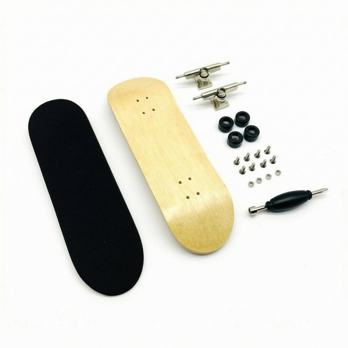 Bearing Wheels Maple Finger Skateboard Metal Trucks Double-Kick Finger Skateboard Assembled Maple Fingerboard Portable Size