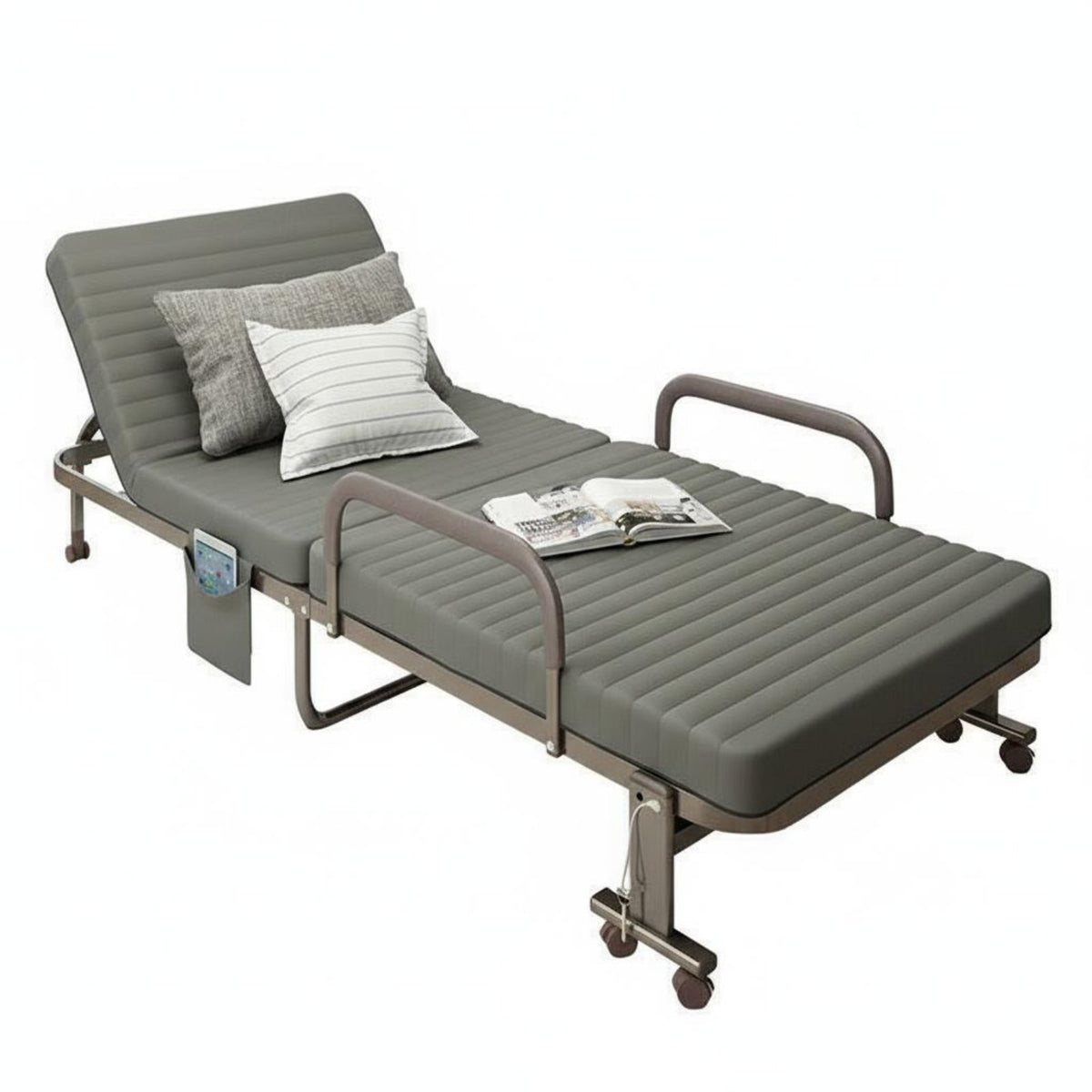Office Rest Lounger Foldable Design Single Folding Cot Space Saving Folding Cot Bed with Mattress for Caregivers, Adults, Living Room, Bedroom