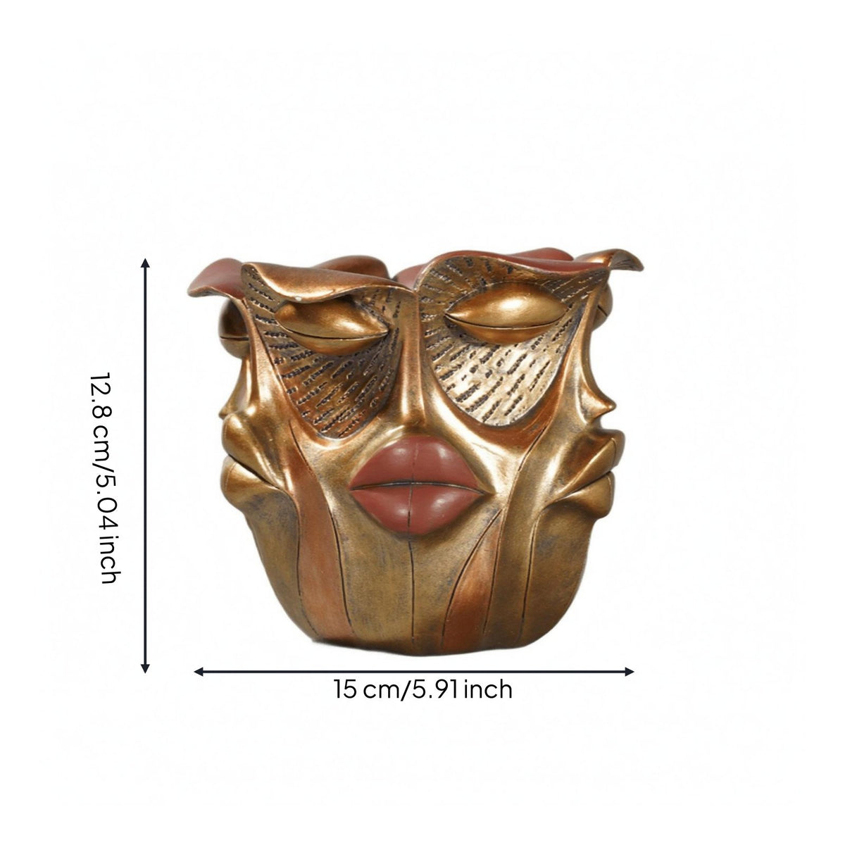 Abstract Face Planter Resin Home Decor Rounded Body
