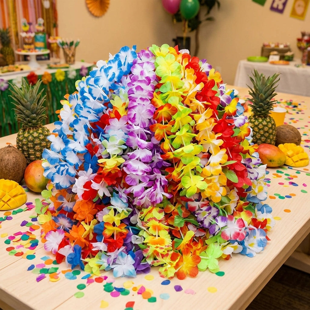 Hawaiian Lei Garland Party Supplies Birthday Necklace Decoration Festival Ornament Artificial Flower Wreath