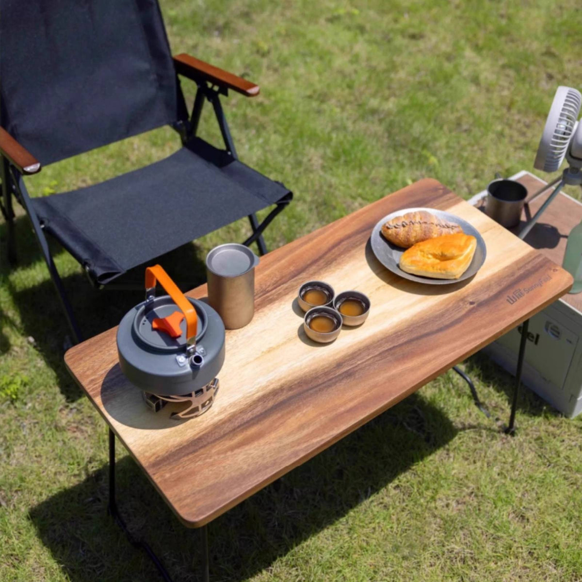 Folding Wooden Side Table Lightweight Wooden Side Table Low-Profile Furniture for Backpackers, Picnic, Patio