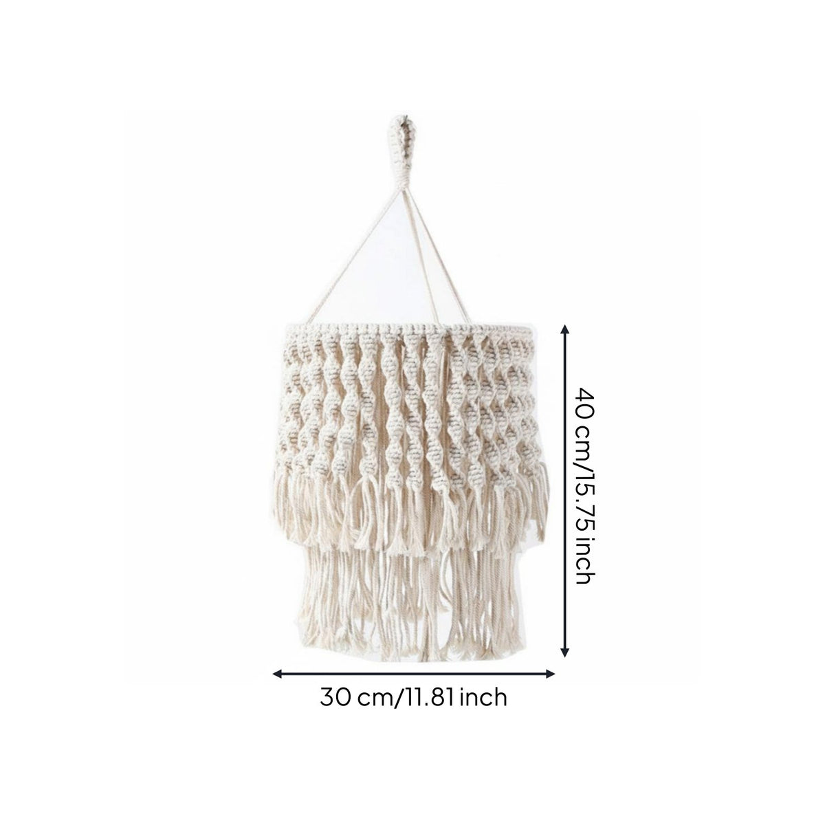 Moroccan Tassel Lamp Ethnic Design Macrame Lampshade Easy to Install for Bedroom