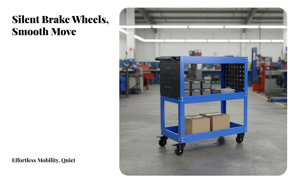 360° Swivel Casters 3-Tier Tool Cart Strong Load-Bearing 3-Tier Rolling Tool Cart Mobile Storage for Warehouse Workers, Technicians, DIY Enthusiasts, Auto Repair Shop, Workshop, Garage