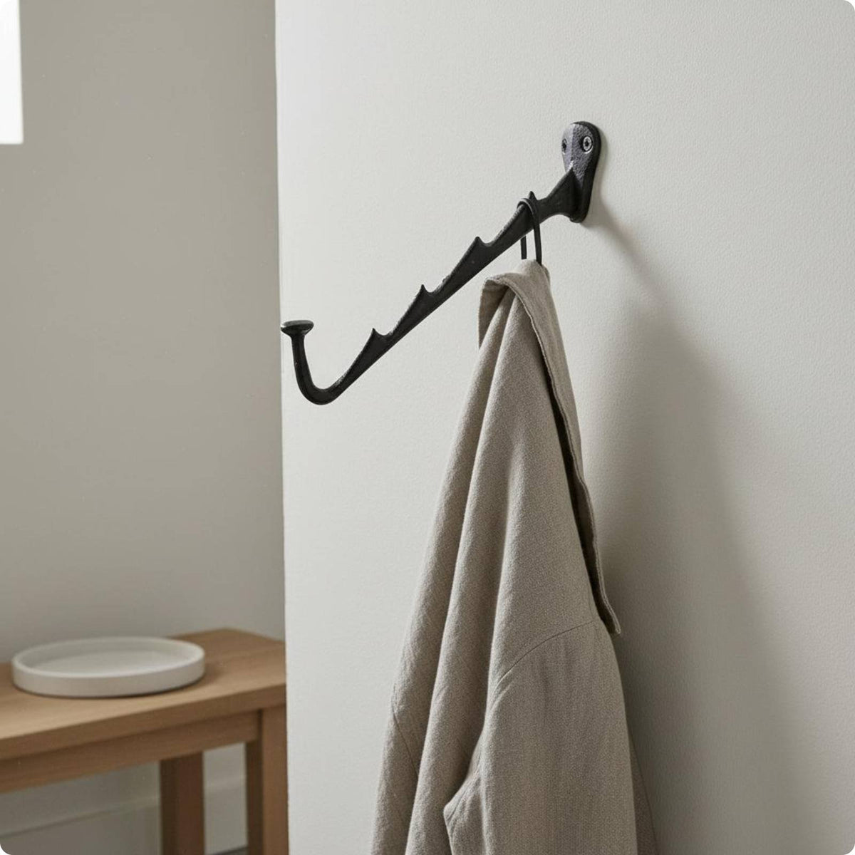 Cast Cast-Iron Wall Hook Minimalist Design Bird Coat Rack Heavy Duty