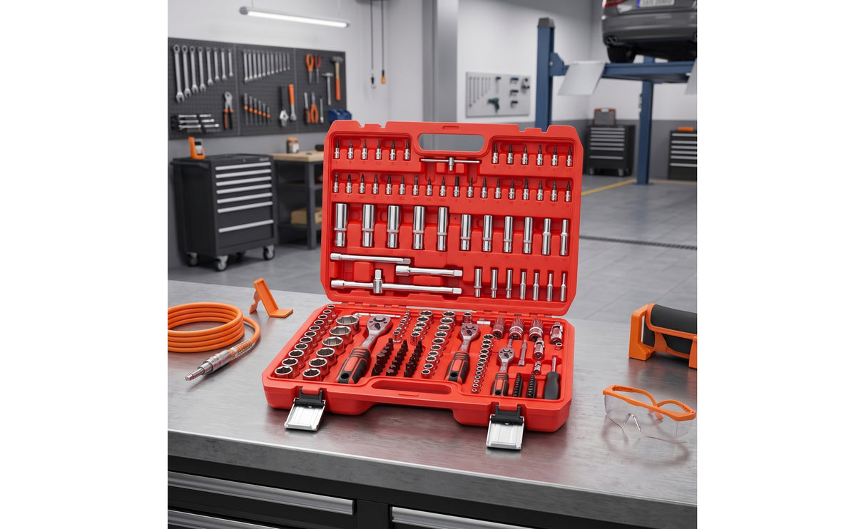 Ratchet Wrench Toolkit 72-Tooth Tool Case with Ratchet Wrench Sturdy-Shelled Tool Set with for Amateur Mechanics, Car Repair, Garage