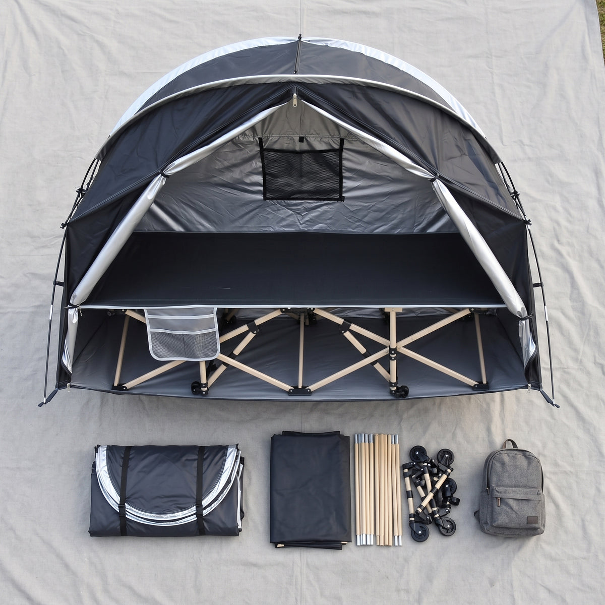 Silver-Coated Waterproof Single Person Camping Tent for Outdoor Hiking & Cycling
