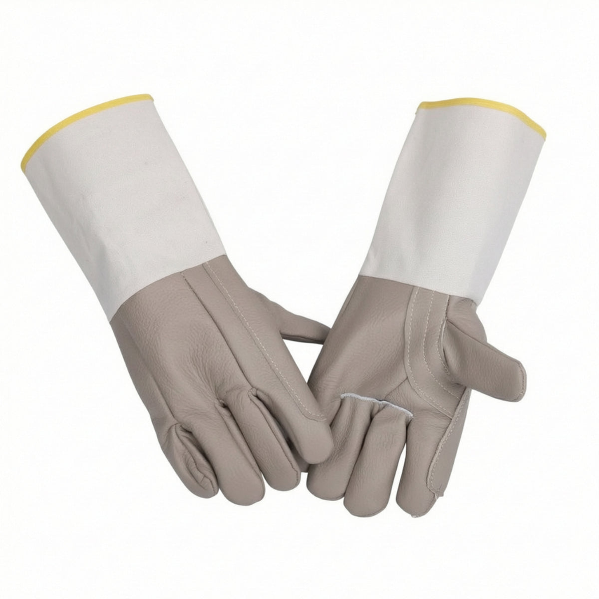 Heat Resistant Soldering Gloves with Canvas Cuffs Heavy-Duty Leather Soldering Gloves Long-Lasting Professional-Grade for Welders, Metalworkers, Blacksmiths, Metalworking, Forge Work