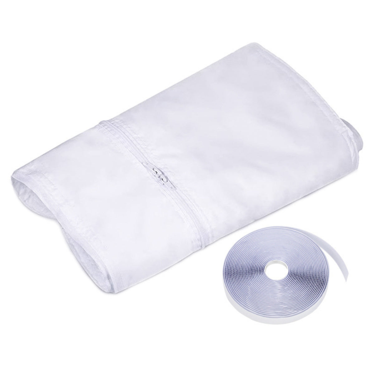 1 Piece Portable AC Window Seal Kit with Adjustable Zipper Hose Opening Removable Waterproof Sleeve Trim-to-fit Installation Suitable for Temporary Setups Rental Homes