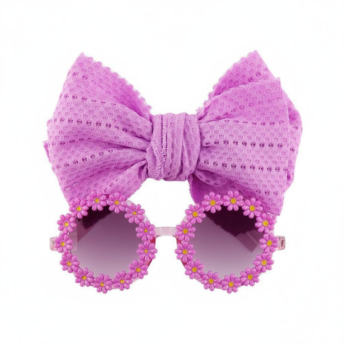 Sun Protection Sunglasses and Headband Set Cute Design Flower Sunglasses and Headband Great Gift for Babies, Beach, Daily Wear, Holidays