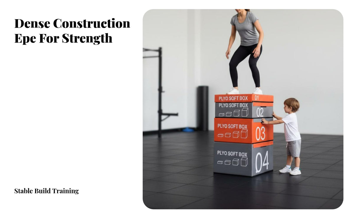 4 Pieces Tear-Resistant Stackable Soft Plyo Box Set Adjustable Height Stackable Foam Plyo Box force-absorbing-Absorbing leaping stage long-lasting for Children, Home Gym Users, Beginners, Plyometric Training, functional fitness, HIIT exercise session