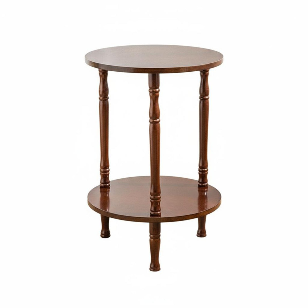 Small Round Corner Table Classic Design Round End Table Space Saving for Balcony, Bedroom