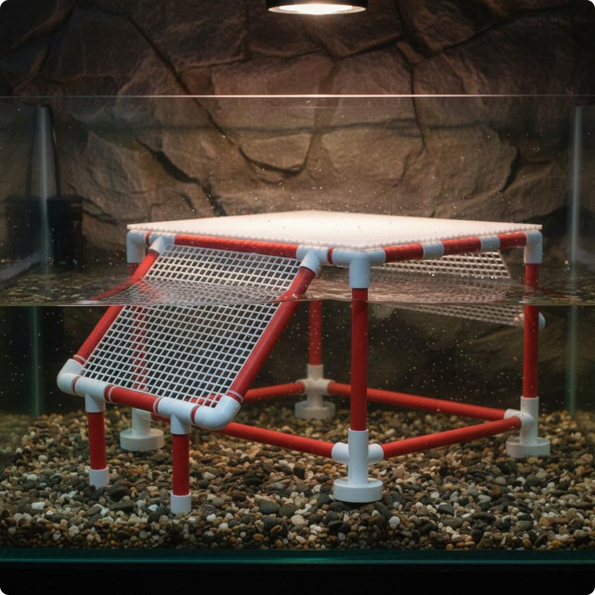 Turtle Basking Stand Raised Design Turtle Sunning Simple to Clean to Clean Animal Enclosure for Aquarium