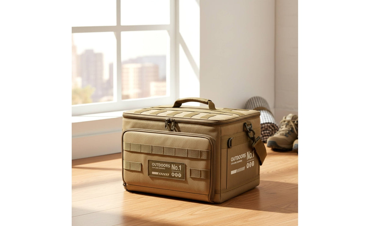 Camp Organizer Bag Portable Foldable Storage Box Easy to Carry Storage Box with Zipper for Camping, Camping