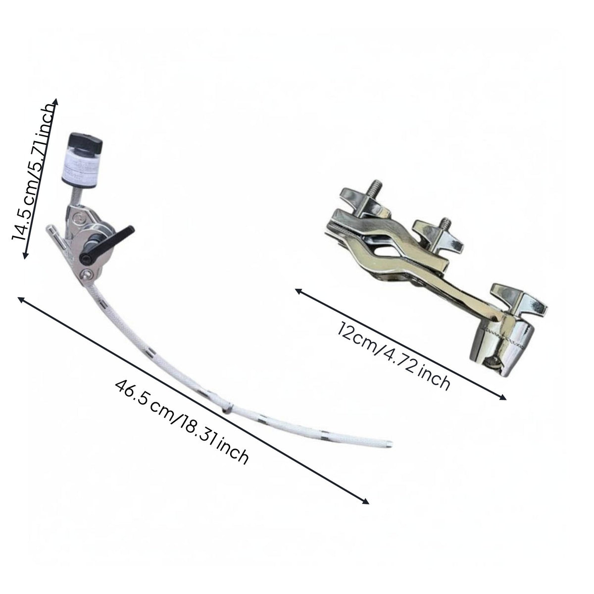 Drum Rack Extension Arm Includes Felt Washers Cymbal Holder Clamp Attachment Quick Release Nut Curved Cymbal Extension Arm for Drummers
