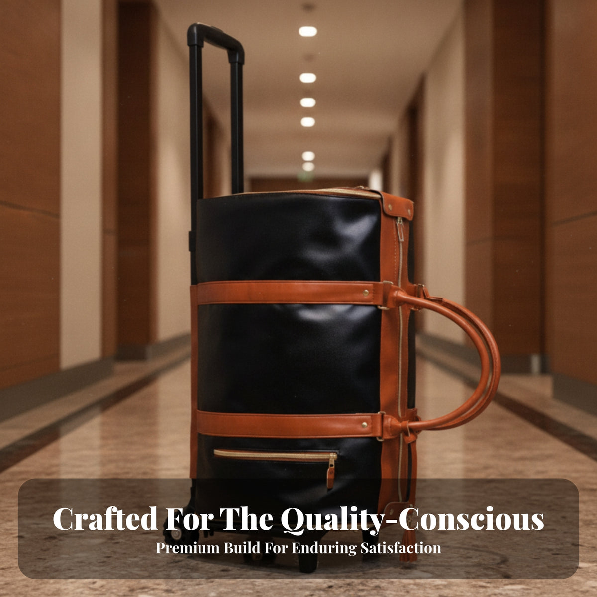 Rolling Garment Bag Front Zip Pocket Trolley Garment Bag Soft-Sided