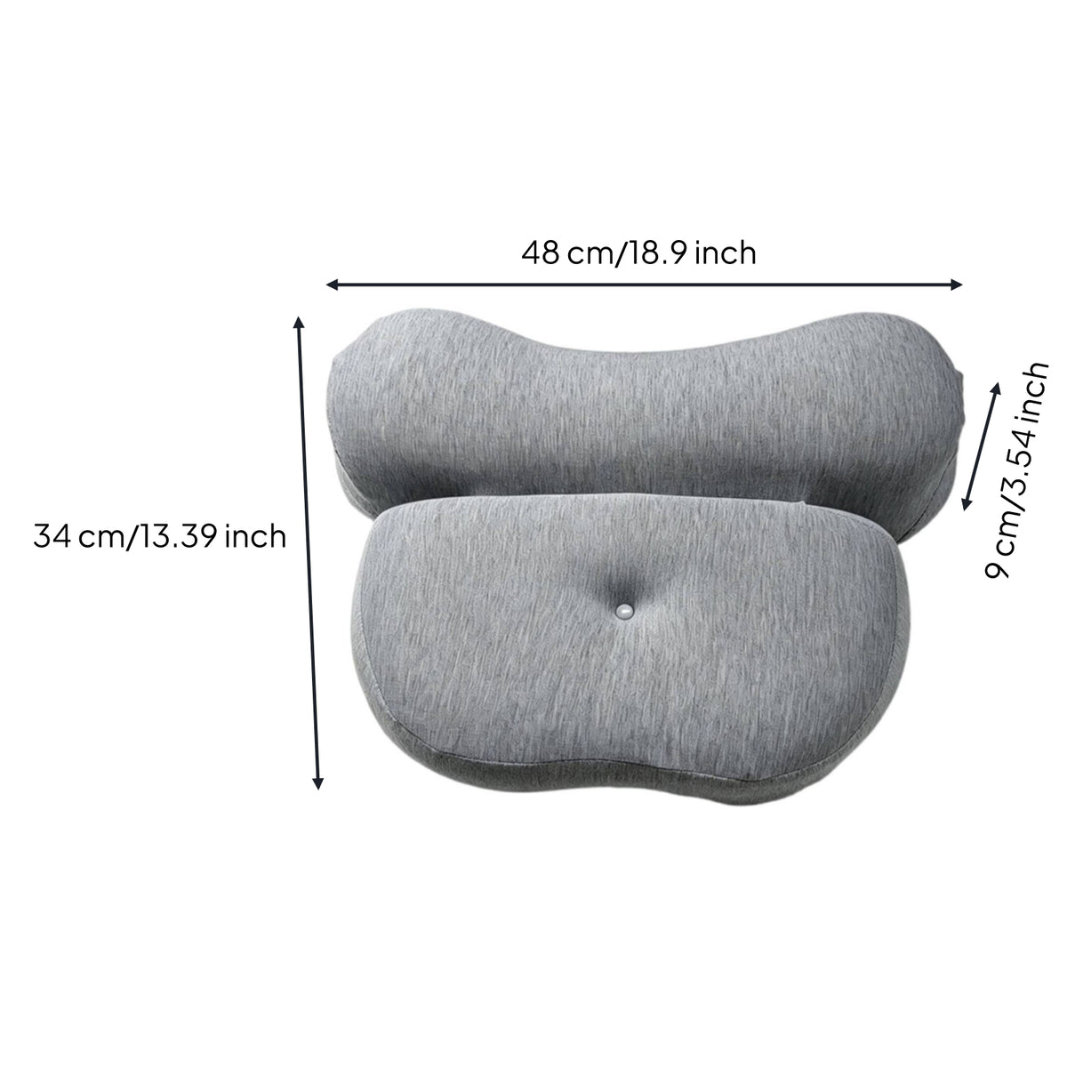 Contoured Cervical Neck Pillow Supportive Contour Memory Foam Pillow Breathable for Naps