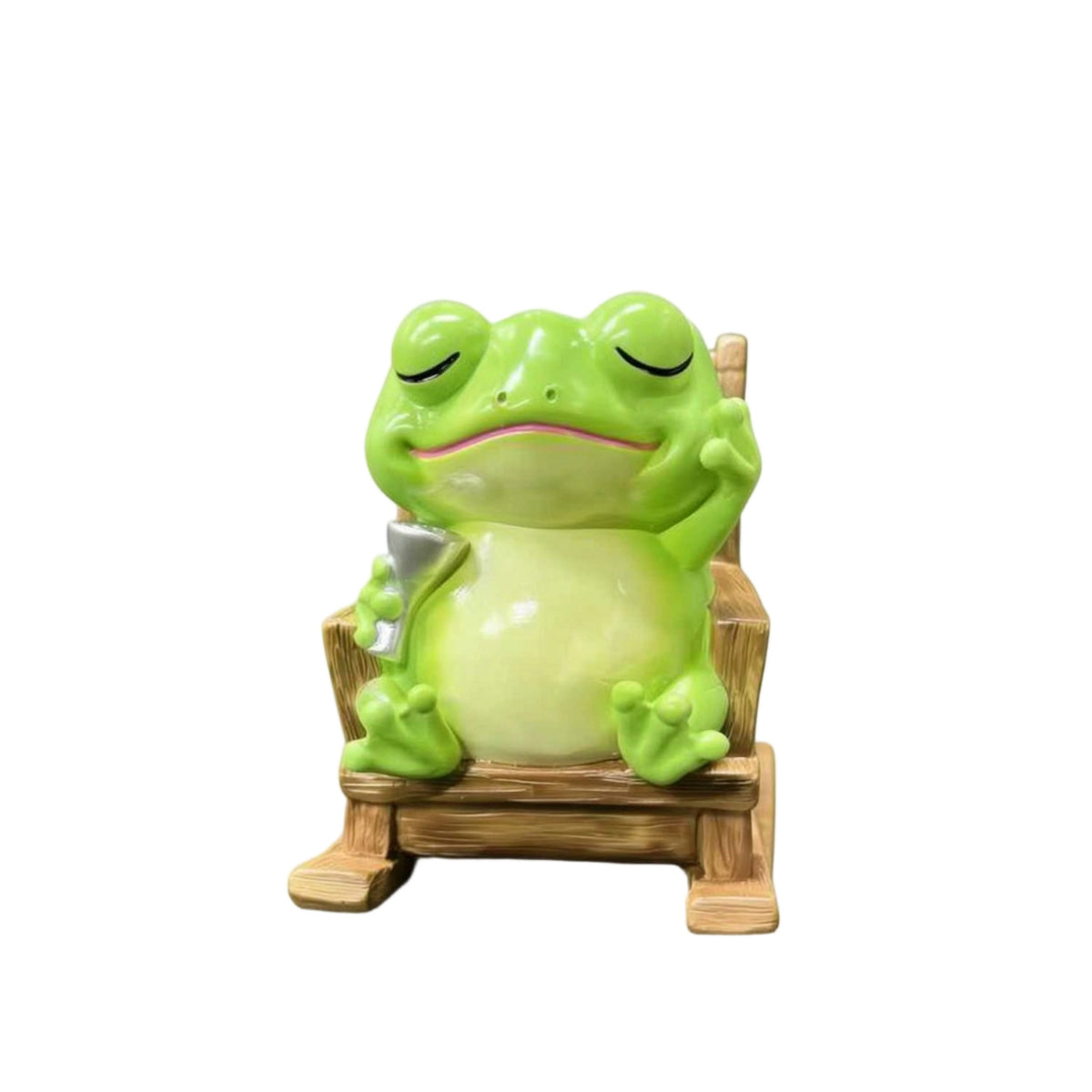 Frog Planter with Chair Resin Frog Planter Glossy for Desk, Shelf, Plant Lovers