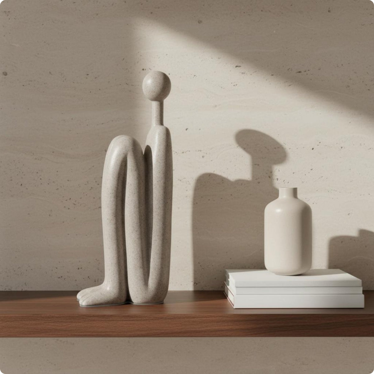Abstract Human Statue Contemporary Style Person Sculpture Handmade Resin Composite Figure for Office