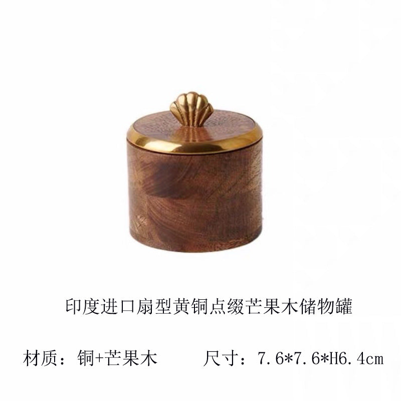 Fan Brass Mango Wood