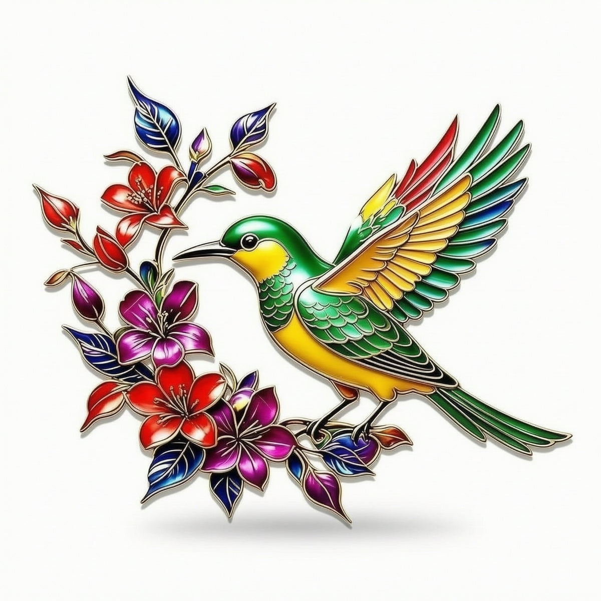 Metal Hummingbird Wall Art Decor Layered Metal Wall Decor Cutout for Homeowners, Living Room, Porch
